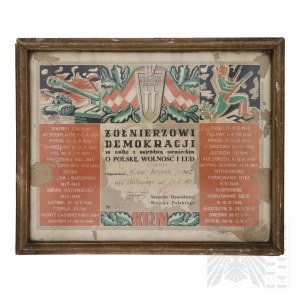 PRL Diploma to a Soldier of Democracy.
