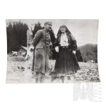 II Republic Press Photo of Marshal Jozef Pilsudski with Queen Maria of Romania During Visit to the Kingdom of Romania