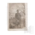 II RP Photograph of a KOP Soldier with a Tracking Dog - Border Protection Corps