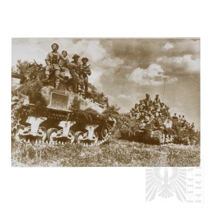 PSZnZ Printed Photograph of the Tanks of the 2nd Armored Brigade in Italy.