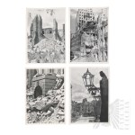 PRL Large Set of Postcards Destroyed Warsaw