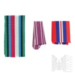 PSZnZ Three Ribbons for Decorations - PSZnZ Armed Action Cross, The War Medal 1939-1945, Miniature Army Medal.