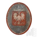 PRL Metal Plaque with the National Emblem - T. Rejtan School 1952 Warsaw