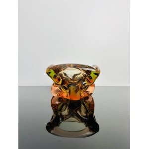 Kunstglasschale, Tschechoslowakei Heißgeformtes Glas, 1960er-1970er Jahre