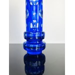 Cobalt Blue Cut Glass Vase with Optical Lenses, Czechoslovakia, Novy Bor, 1970s