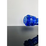 Cobalt Blue Cut Glass Vase with Optical Lenses, Czechoslovakia, Novy Bor, 1970s