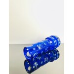 Cobalt Blue Cut Glass Vase with Optical Lenses, Czechoslovakia, Novy Bor, 1970s