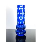 Cobalt Blue Cut Glass Vase with Optical Lenses, Czechoslovakia, Novy Bor, 1970s