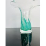 Elegant Czech Art Glass Vase with Blue Inclusion, Chribska Glassworks, Pattern 503