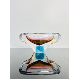 Josef Rozinek (1911 - 1992), Art Ashtray Spectrum of Colors, Glassworks Nový Bor, 20th Century