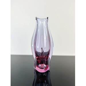 Miloslav Klinger (1922 - 1999), Elegante Alexandrit-Kunstglasvase, Glashütte Železný Brod, 28 cm, Muster 70023/28