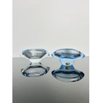 Jan Juda, Set of 2 Ashtrays, Skrdlovice Glassworks, Year 1985