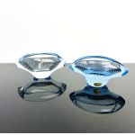 Jan Juda, Set of 2 Ashtrays, Skrdlovice Glassworks, Year 1985
