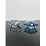 Jan Juda, Set of 2 Ashtrays, Skrdlovice Glassworks, Year 1985
