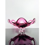 Milan Dobiáš - Pink Art Glass Bowl, Pattern no.: 422/2/27, Chřibská 1964s