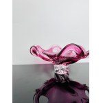 Milan Dobiáš - Pink Art Glass Bowl, Pattern no.: 422/2/27, Chřibská 1964s
