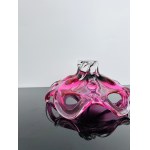 Milan Dobiáš - Pink Art Glass Bowl, Pattern no.: 422/2/27, Chřibská 1964s