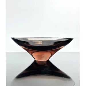 Miloslav Klinger (1922 - 1999), Topaz Glass Bowl, Železný Brod Glassworks, 1960s SET#2