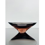 Miloslav Klinger (1922 - 1999), Topaz Glass Bowl, Železný Brod Glassworks, 1960s SET#2