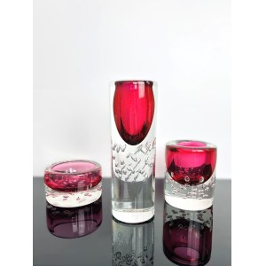 Jaroslav Svoboda (1937), Rare set of Vases and Jardiniere, Škrdlovice Glassworks, Year 1974, Pattern 7425