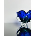 Dark Blue Art Glass Ashtray, Chřibská Glassworks