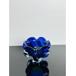 Dark Blue Art Glass Ashtray, Chřibská Glassworks