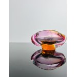 Josef Rozinek (1911 - 1992), Art Glass Ashtray, Josef Rozinek, Škrdlovice Glassworks, 20th Century, warm pink-orange colors