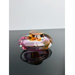 Josef Rozinek (1911 - 1992), Art Glass Ashtray, Josef Rozinek, Škrdlovice Glassworks, 20th Century, warm pink-orange colors