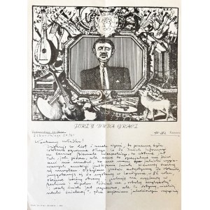 DUDA-GRACZ JERZY, Brief an einen Freund auf Briefpapier des Autors mit eigener Grafik