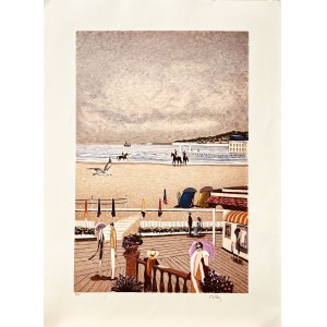 Ramon Dilley (1932 -2013 ), Les planches de Deauville (Mólo v Deauville), 1982