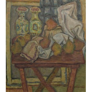 Zofia ŻEBROWSKA (1911-?), Martwa natura z huculskimi wazonami