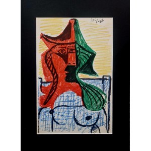 Pablo Picasso (1881 - 1973) Studie ženy z obrazu E. Maneta Snídaně v trávě z cyklu Les Dejeuners (Obědy), 1962