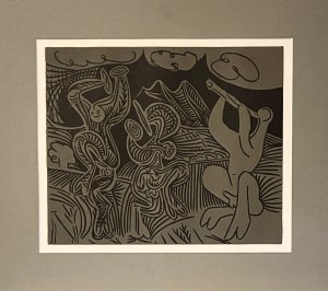 Pablo Picasso (1881-1973) - Bachanalia: Flecista i tancerze talerzy, (Fluiste et danseurs uax cymbales)1963