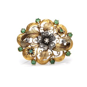 Late 19th century Brooch with emeralds, Porto