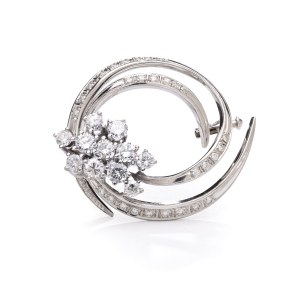 2nd half of the 20th century. Brooch with diamonds