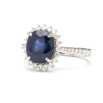 early 21st century. Ring with sapphire and diamonds