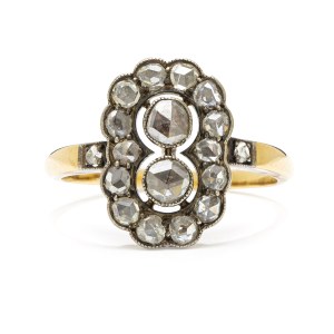 19th/20th c. Ring with diamond rosettes
