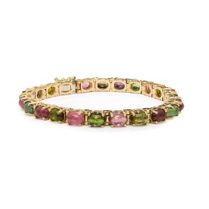 2nd half of 20th century. Bracelet with colored tourmalines