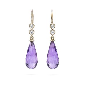early 21st c. Earrings with amethysts