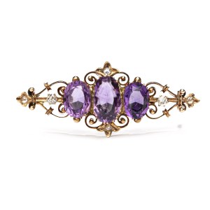 1930s. Brož s ametysty a diamanty, Varšava