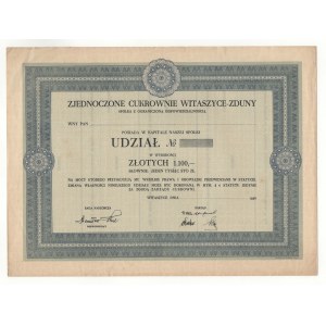 Zjednoczone Cukrownie Witaszyce-Zduny sp. z o.o., udział na 1.100 zł 1936