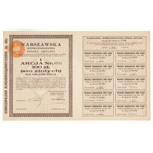 Warszawska Kinematograficzna S.A., azione PLN 100