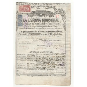 Spagna, La España Industrial, azione 2.000 real 1854