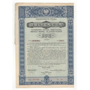3% Premium Investment Loan 1935, obbligazione da 100 PLN, emissione I