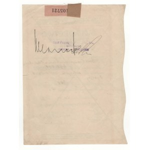 Bank Przemysłowy Warszawski S.A., provisional certificate 1923