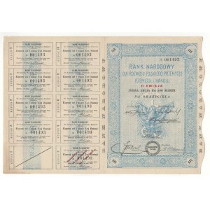 National Bank for the Development of Polish Industry, Crafts and Trade S.A., share of 500 Polish marks, Issue II
