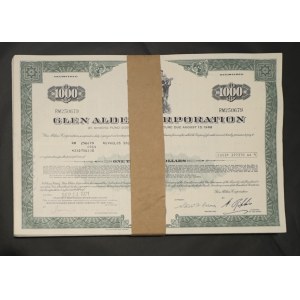 Glen Alden Corporation, 6% bonds $1,000 - SET of 100.