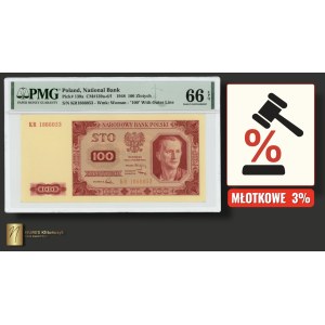 100 zloty 1948, serie KR, PMG 66 EPQ
