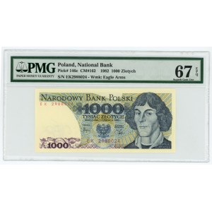 1.000 oro 1982, serie EK, PMG 67 EPQ