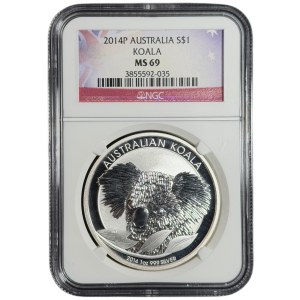 Australia, $1 2014, Koala, NGC MS69